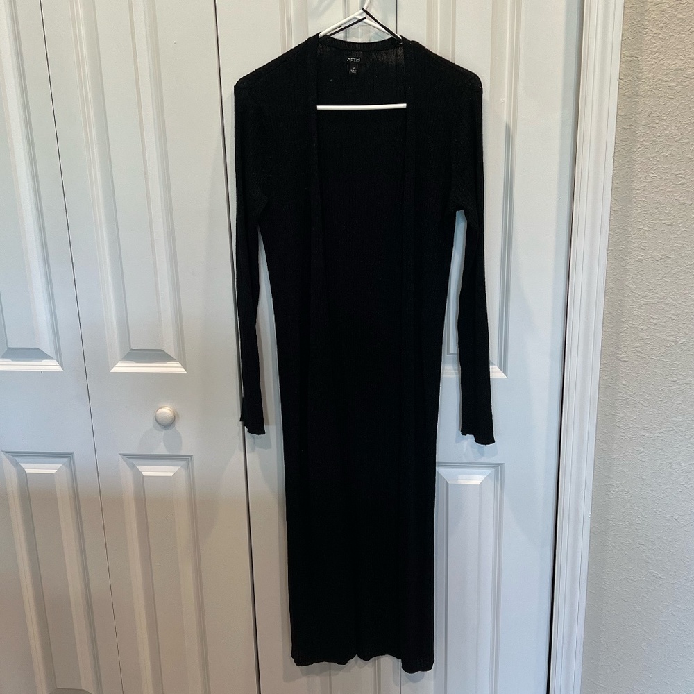 Black Long Cardigan Duster
